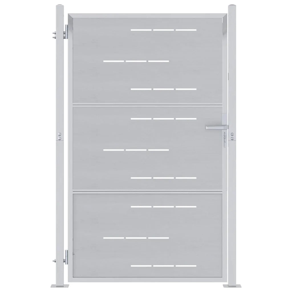 Cancello da giardino Argento 85 x 120 cm Acciaio inossidabile 3402579