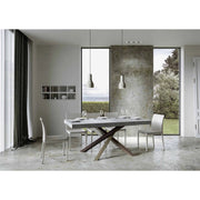 Tavolo allungabile 200/460x90 cm Volantis telaio Multicolore 4/C - Cemento
