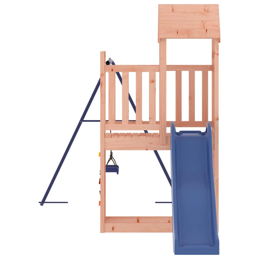 Area giochi all'aperto con altalene scivolo e robuste strutture per arrampicarsi  attrezzatura da gioco da giardino 424 x 186 x 214 cm legno massello di abete Douglas 02_0004721