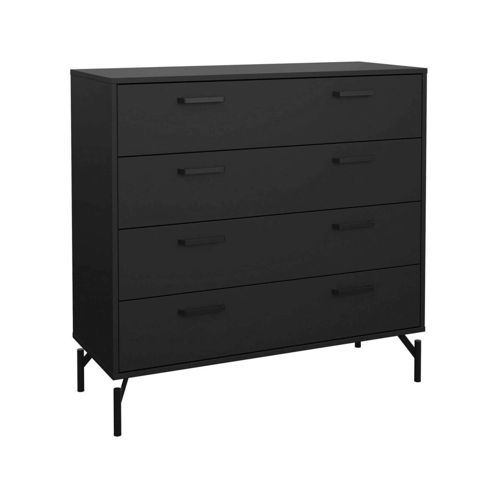 Cassettiera Puglia, Settimino multiuso, Comò camera da letto, Mobile con cassetti, 99x40 h96 cm, Nero