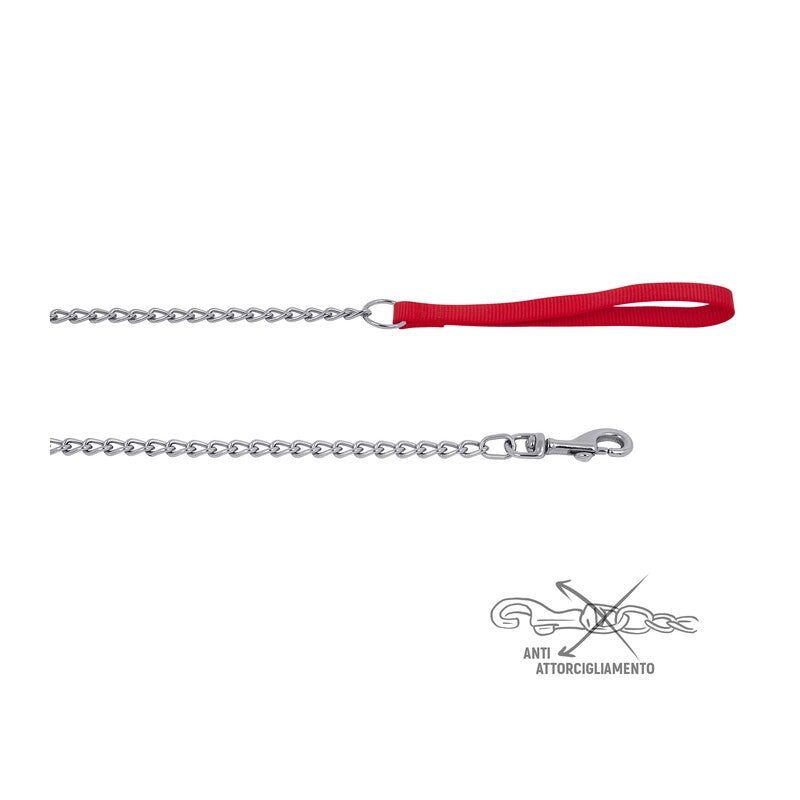 ZOOV GUINZAGLIO NYLON CM.120 ROSSO C/CATENA- 1,0 pz