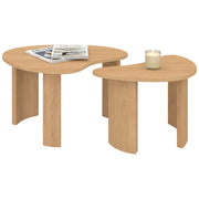 IDMarket - Set di 2 tavolini nidificanti COLINE 70/50 in legno effetto faggio
