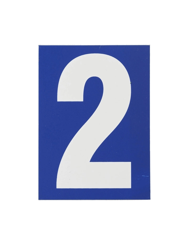 Targa adesiva numero civico 2 - 65X90mm - blu, pannello adesivo in pvc, finitura mat - THIRARD