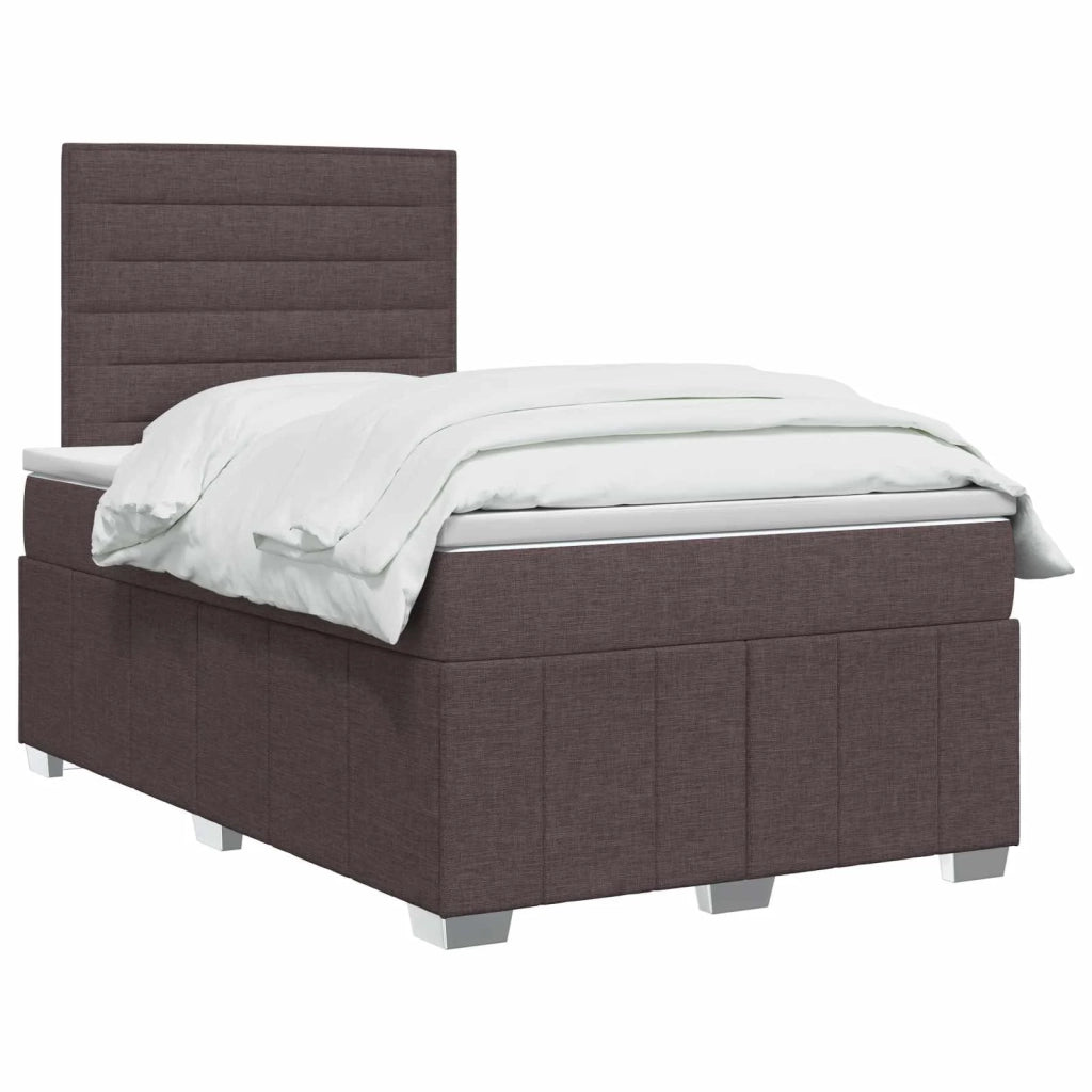 Letto Box Spring LED con Materasso Marrone Scuro 120 x 190 cm 3455552