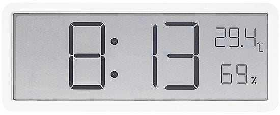 Cronografo digitale da parete, 20 cm, con visualizzazione di temperatura, umidità e data, grande schermo, può essere fissato alla parete o posizionato su un tavolo, funziona con batterie (batterie non incluse).