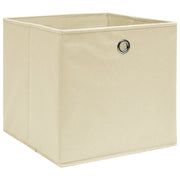 Contenitori 4 pz in Tessuto non Tessuto 28x28x28 cm Crema 325215