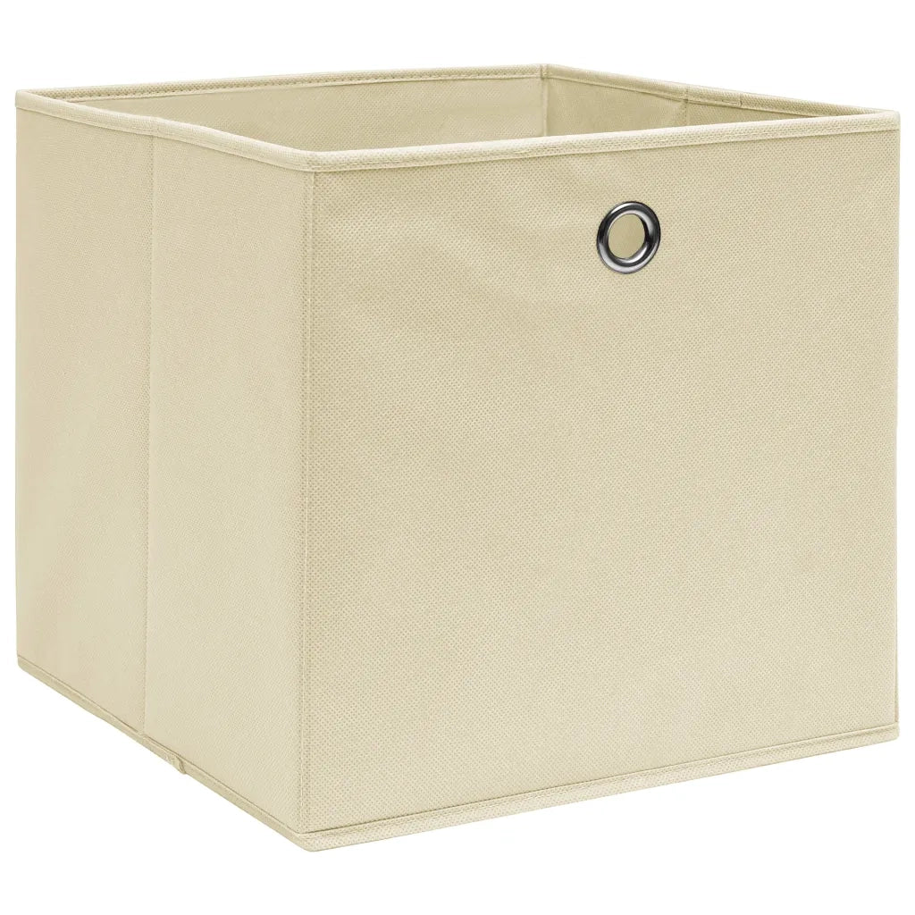 Contenitori 4 pz in Tessuto non Tessuto 28x28x28 cm Crema 325215