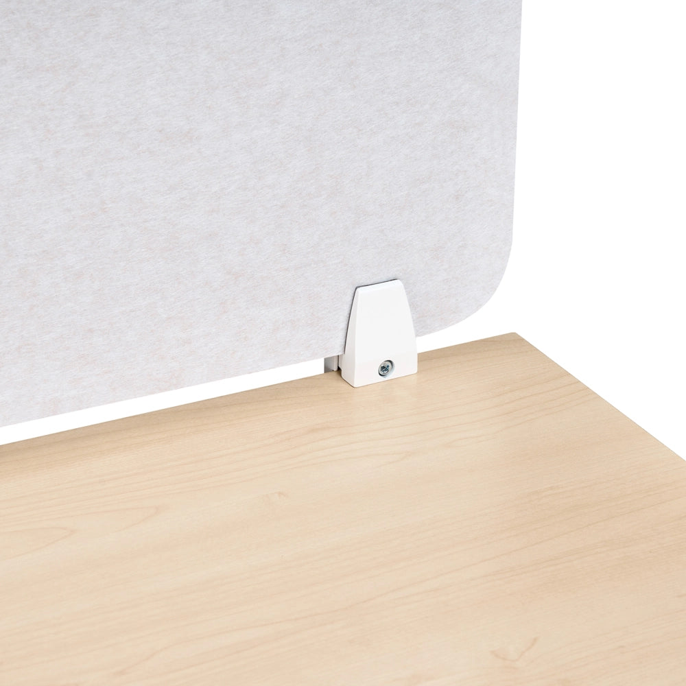 Pannello Divisorio da Scrivania Bianco Sporco in PET con Rivestimento in Tessuto 72 x 50 cm Schermo Acustico per Ufficio e Home Office
