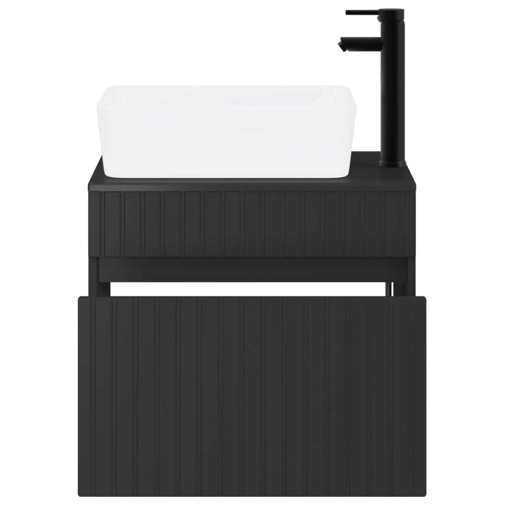 Set di mobili per il bagno Nero Legno ingegnerizzato 3404301