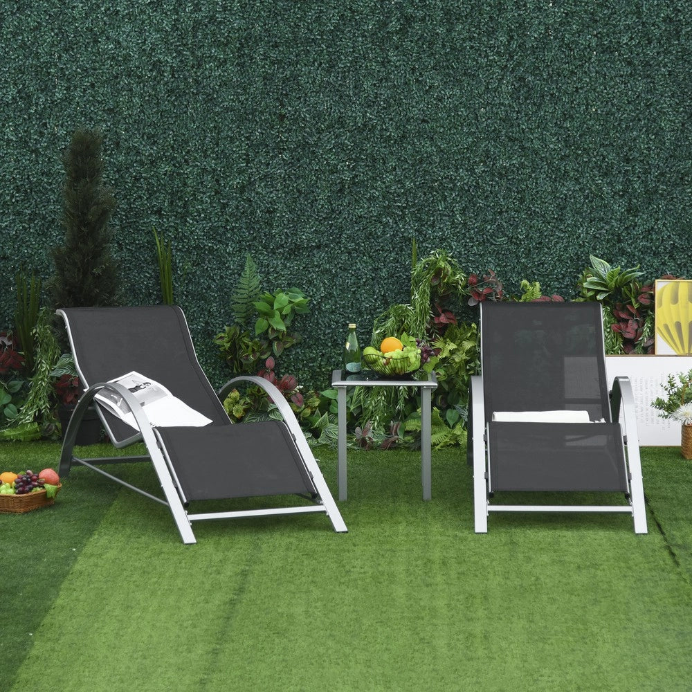 Set Giardino 3 Pezzi con Tavolo e Sedie ¨C Xylo ¨C Metallo Nero, per Terrasse e Balcone