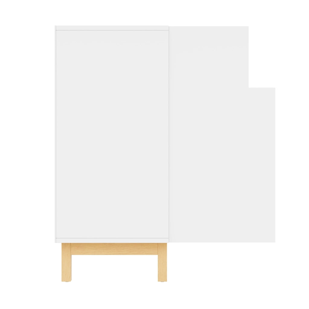 Credenza con 3 Ante e Vano Aperto; Stile Moderno; in Pannello Truciolare; Bianco; 120;5??42??96 cm