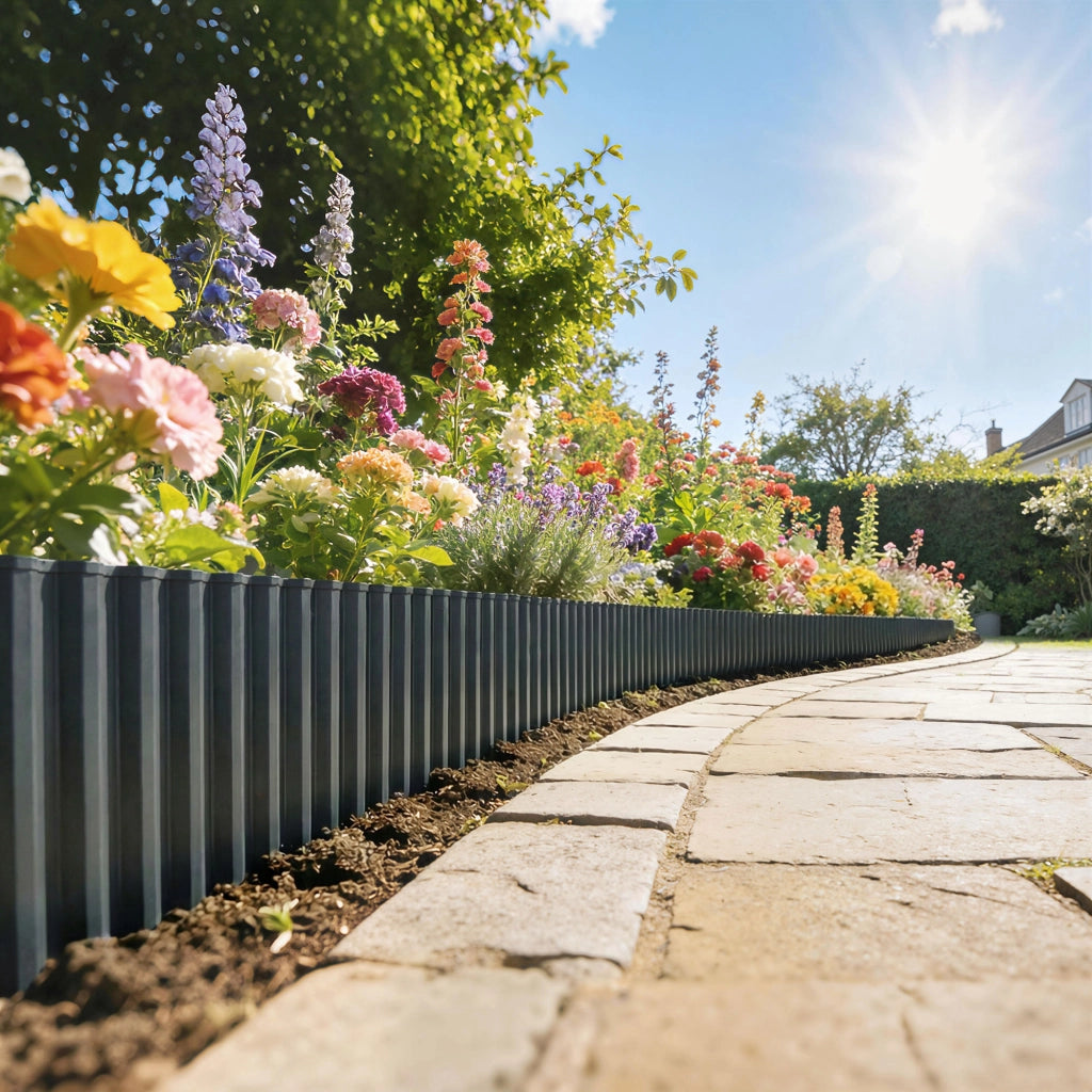 Recinzione da Giardino ¨C Zephmum ¨C Grigio Scuro Acciaio Galvanizzato 650x20 cm
