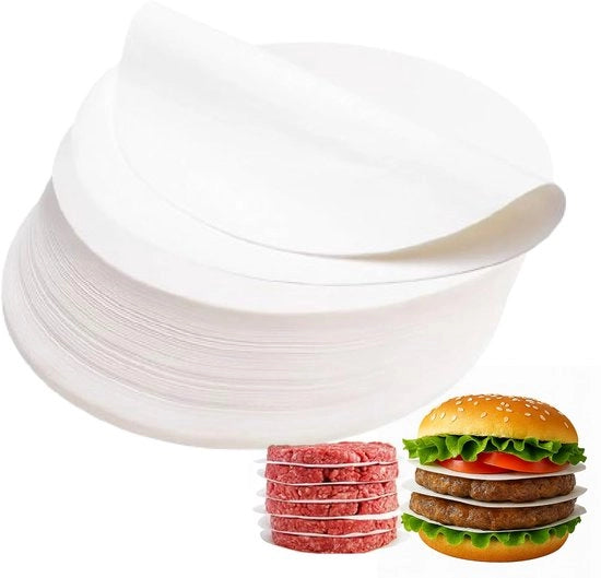 500 pezzi di carta per hamburger a forma rotonda 15 cm per hamburger press Ø 15 cm, carta per hamburger antiscorrosiva, carta per forno per hamburger press/hamburger patty press (500, 15 cm)