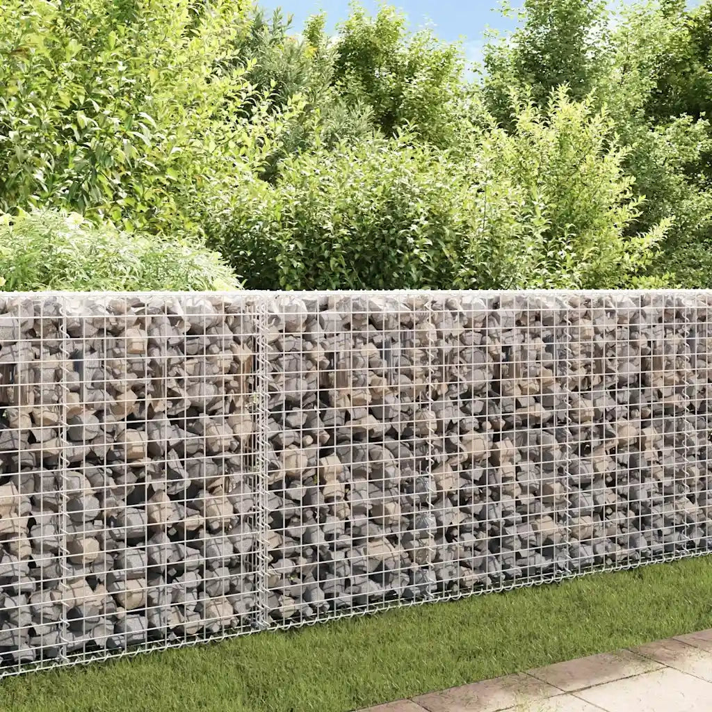 Gabbione con Copertura in Acciaio Zincato 200x20x85 cm 143580