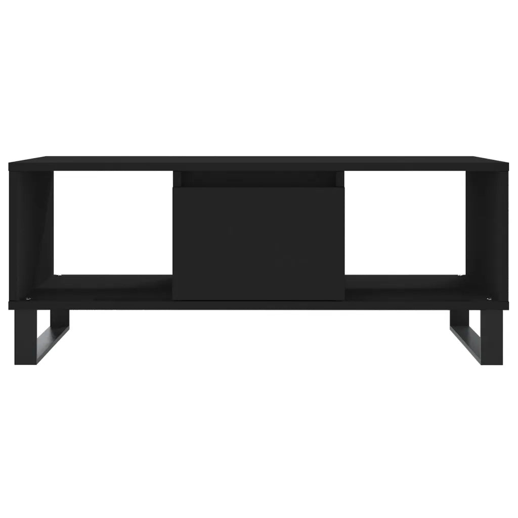 Tavolino da Salotto Nero 90x50x36,5 cm in Legno Multistrato 830597