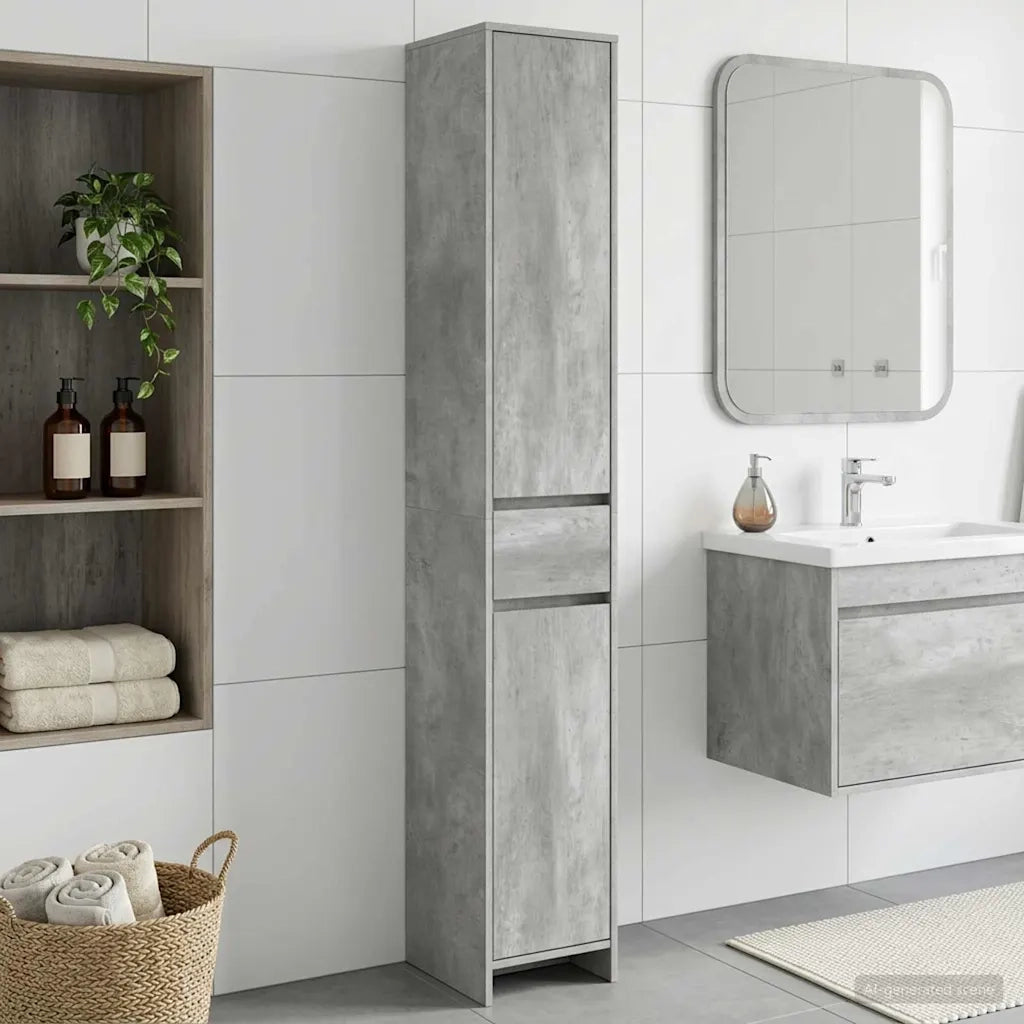 Mobile da Bagno Grigio Cemento 30 x 33 x 190 cm 890755