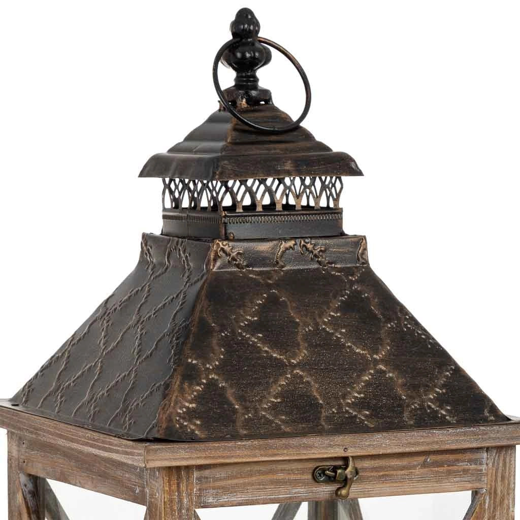 Lanterna in legno 24x24x63h cm