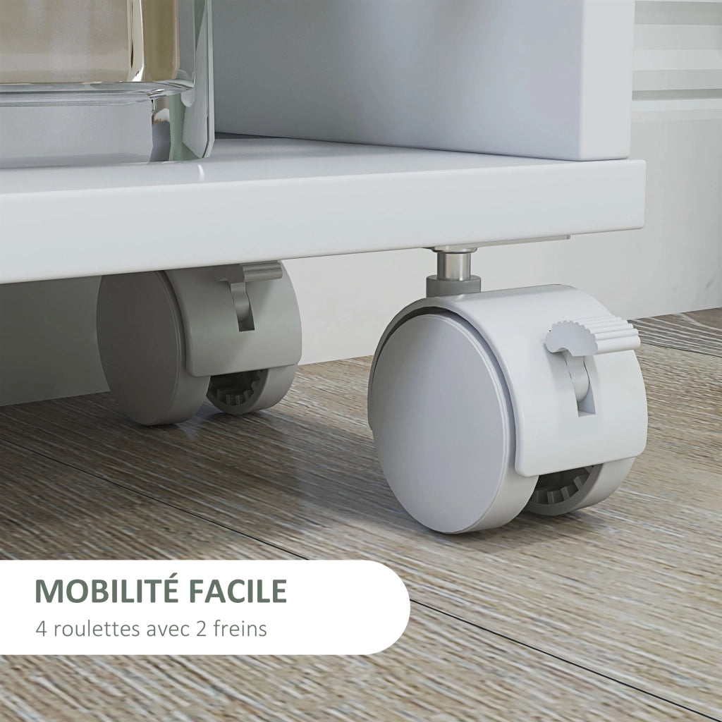 Carrello Multiuso 4 Livelli ¨C zephmum ¨C Bianco 45x15x91 cm