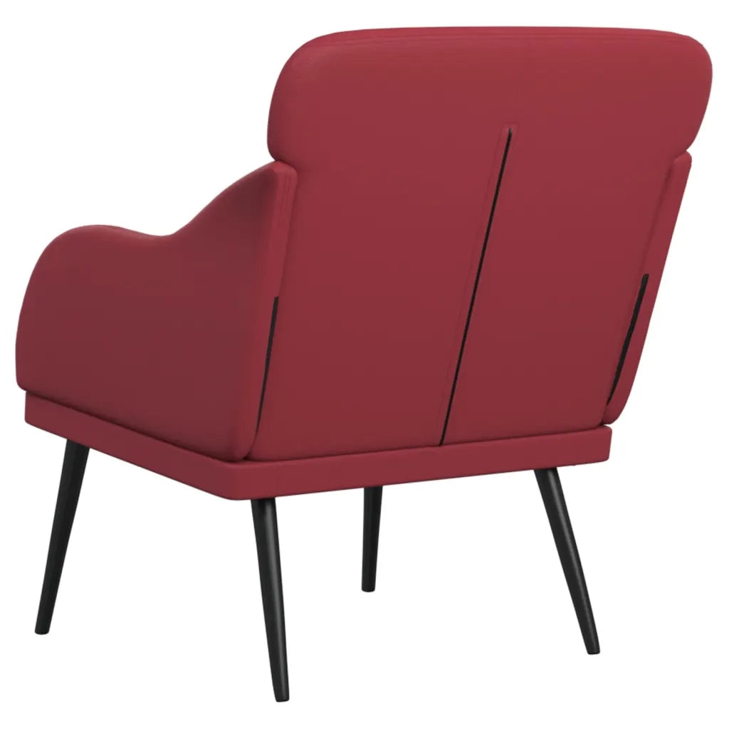 Poltrona Rosso Vino 63x76x80 cm Similpelle cod mxl 14170