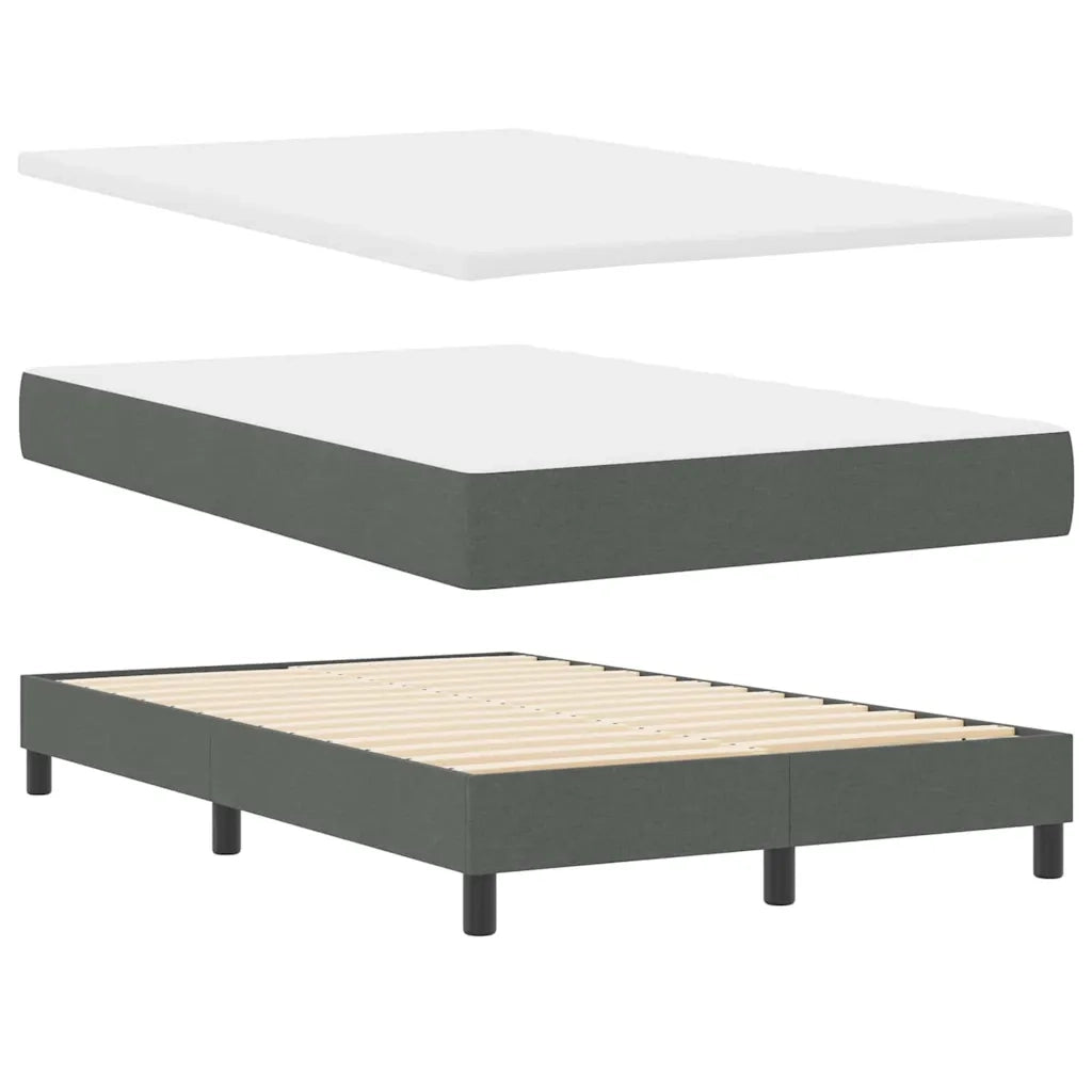 Letto a molle con materasso Grigio scuro 120 x 190 cm Tessuto