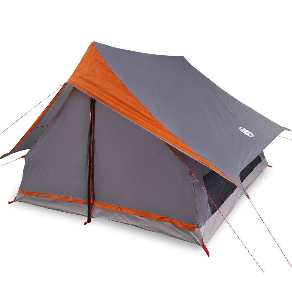 Tenda Familiare A-Frame 7-Persone Grigia e Arancione Impermeabile