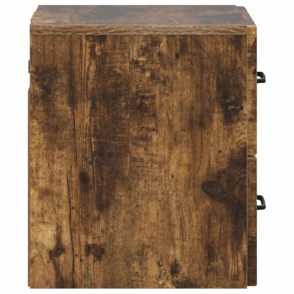 Mobiletto da notte a muro 2 pcs Rovere Fumo 34,5 x 33 x 40 cm 898986