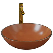 Lavandino da bagno con rubinetto e scarico a pulsante lavabo da appoggio lavabo da bagno lavabo da bagno diametro 42 cm vetro temperato 02_0002861