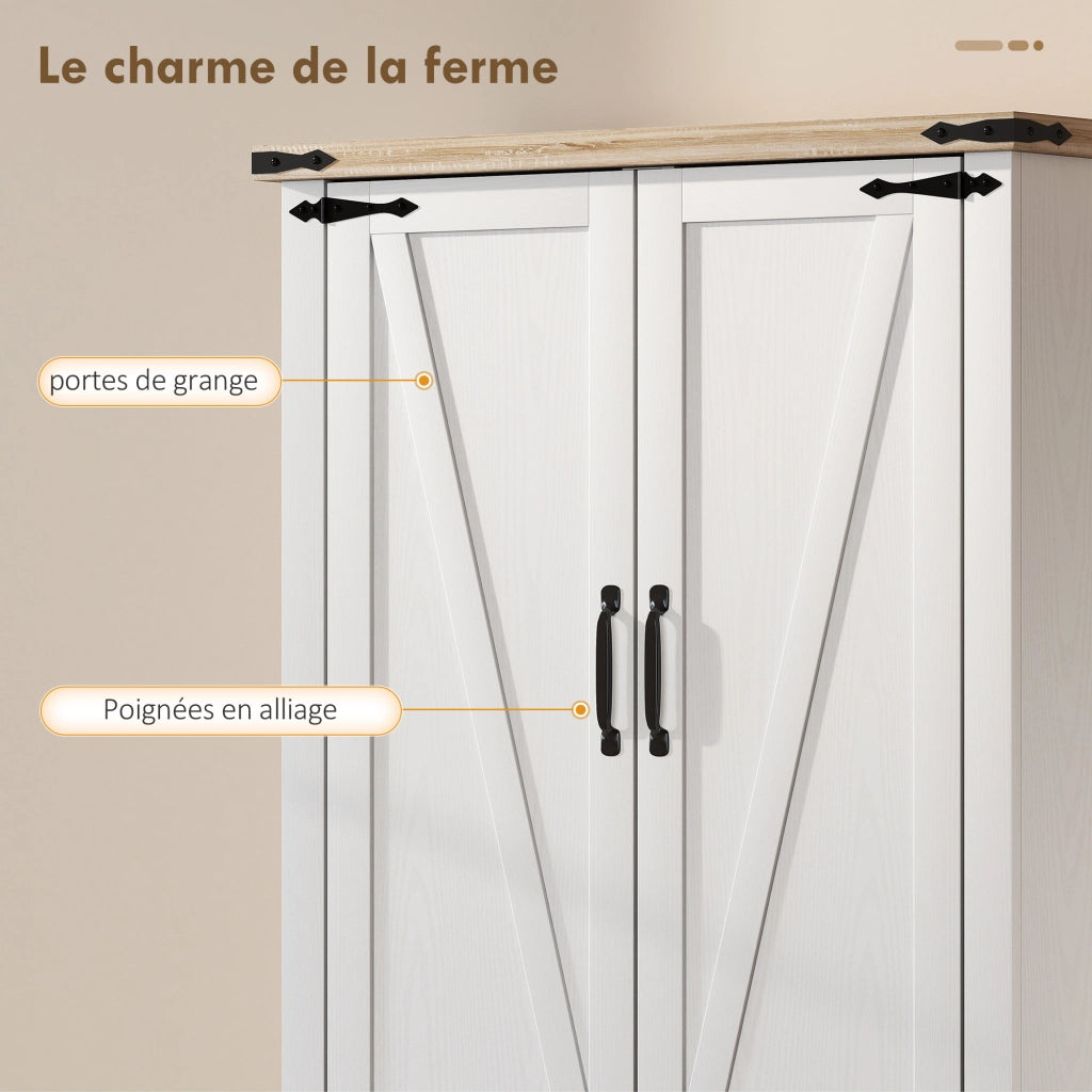 Armadio da cucina ¨C zephmum ¨C bianco 76.3x40x136 cm