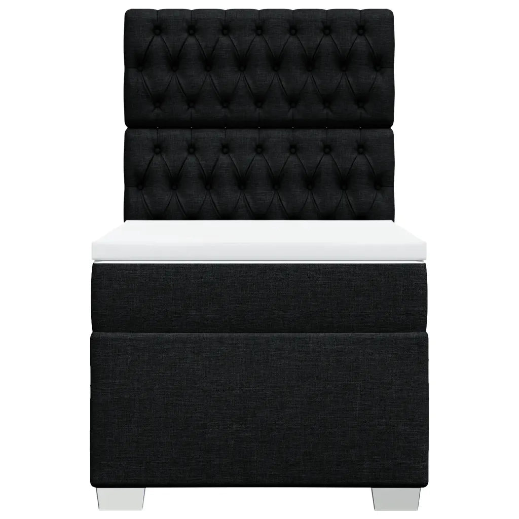 Giroletto a Molle con Materasso Nero 90x190 cm in Tessuto