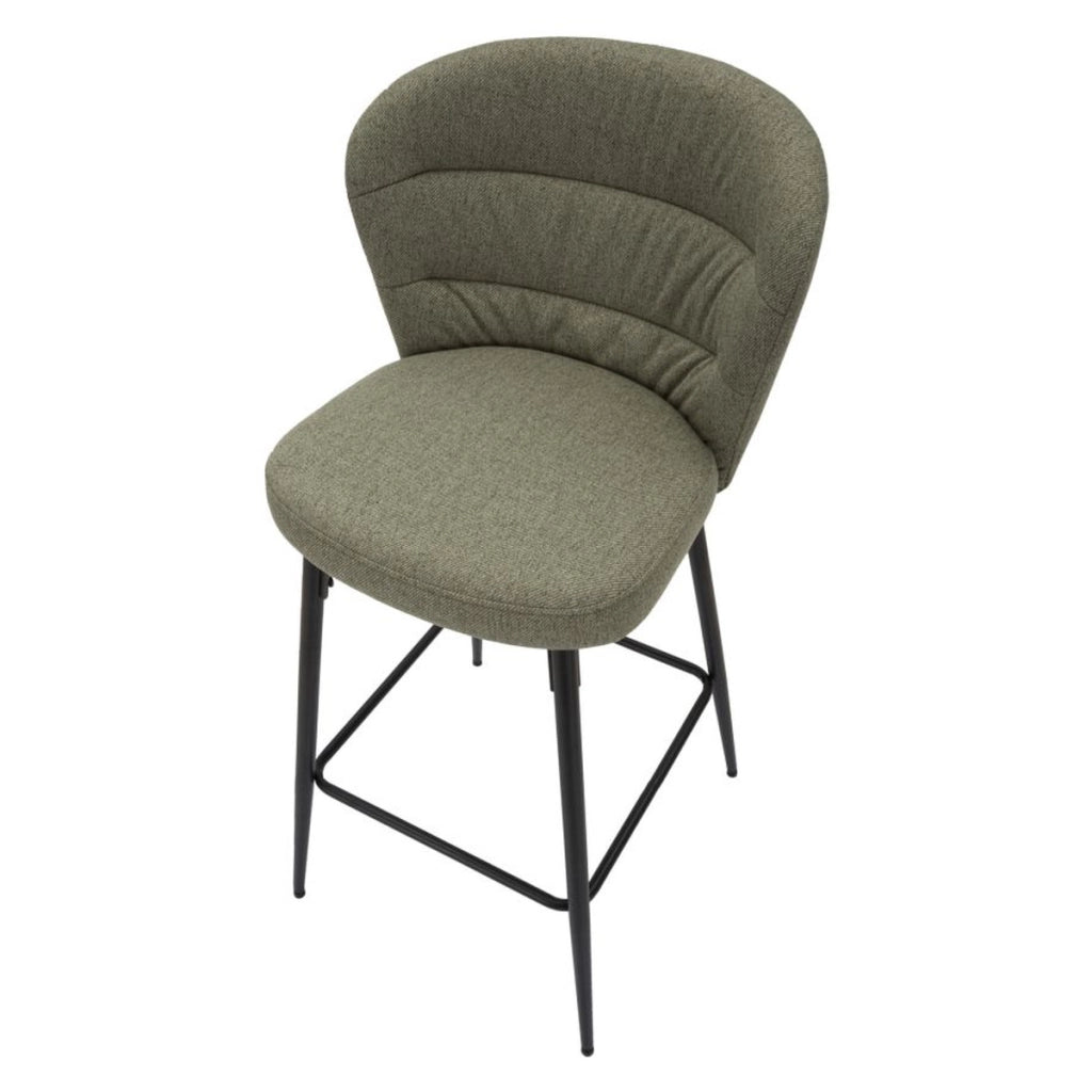 Set di 2 Sgabelli Alti VKH433, Verde, Metallo, 52x59x108 cm