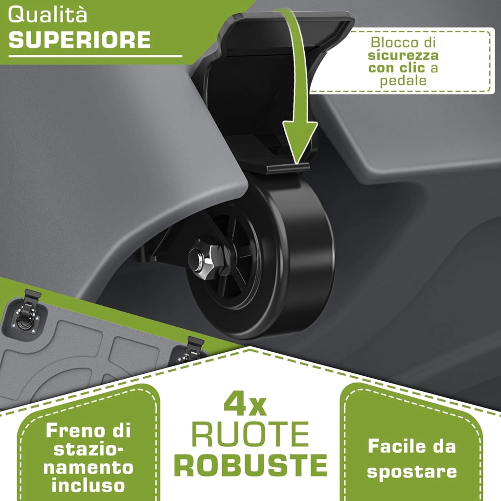 tillvex® Base per ombrellone GRAVIA e Ruote e Freni | Zavorra ombrellone riempibile 37L/56kg | Piedistallo per ombrelloni Giardino e Mercato Ø1,8-3,7m | Resistente a intemperie e UV (Antracite)