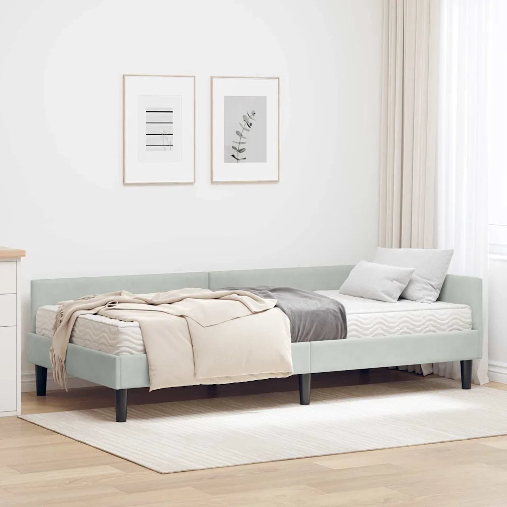 Struttura Letto Angolare con Materasso 2 pz-Giroletto con materasso Grigio chiaro 662560