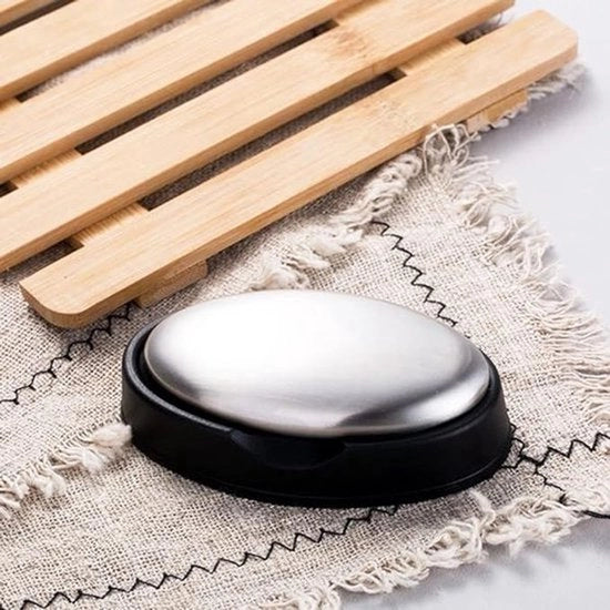Pacco con 5 pezzi di sapone in acciaio inossidabile, sapone metallico, rimuove gli odori di aglio, cipolle e pesce.