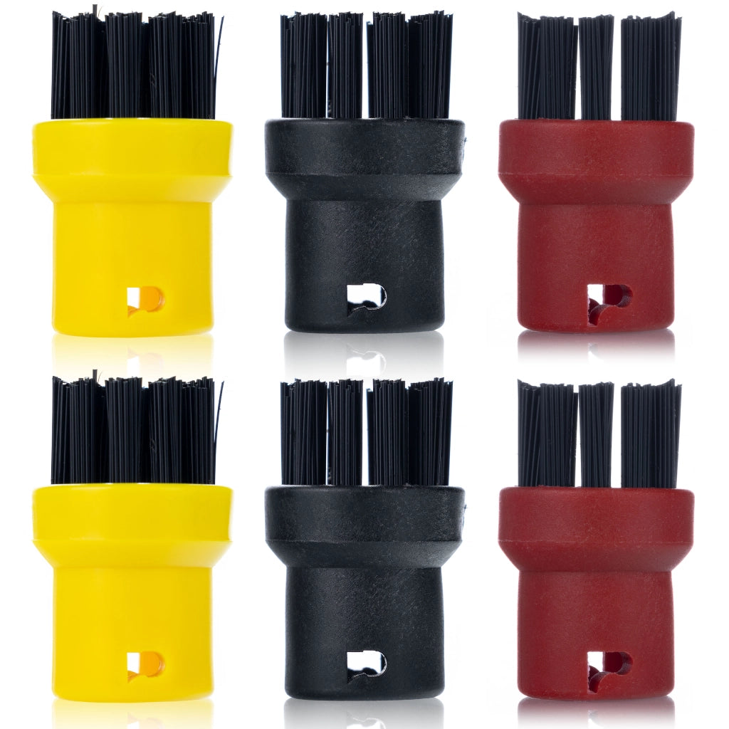 Set di Spazzole Rotonde di Ricambio compatibile con Pulitore a Vapore Kärcher SC – Alta Precisione, Multiuso, 6 Pezzi
