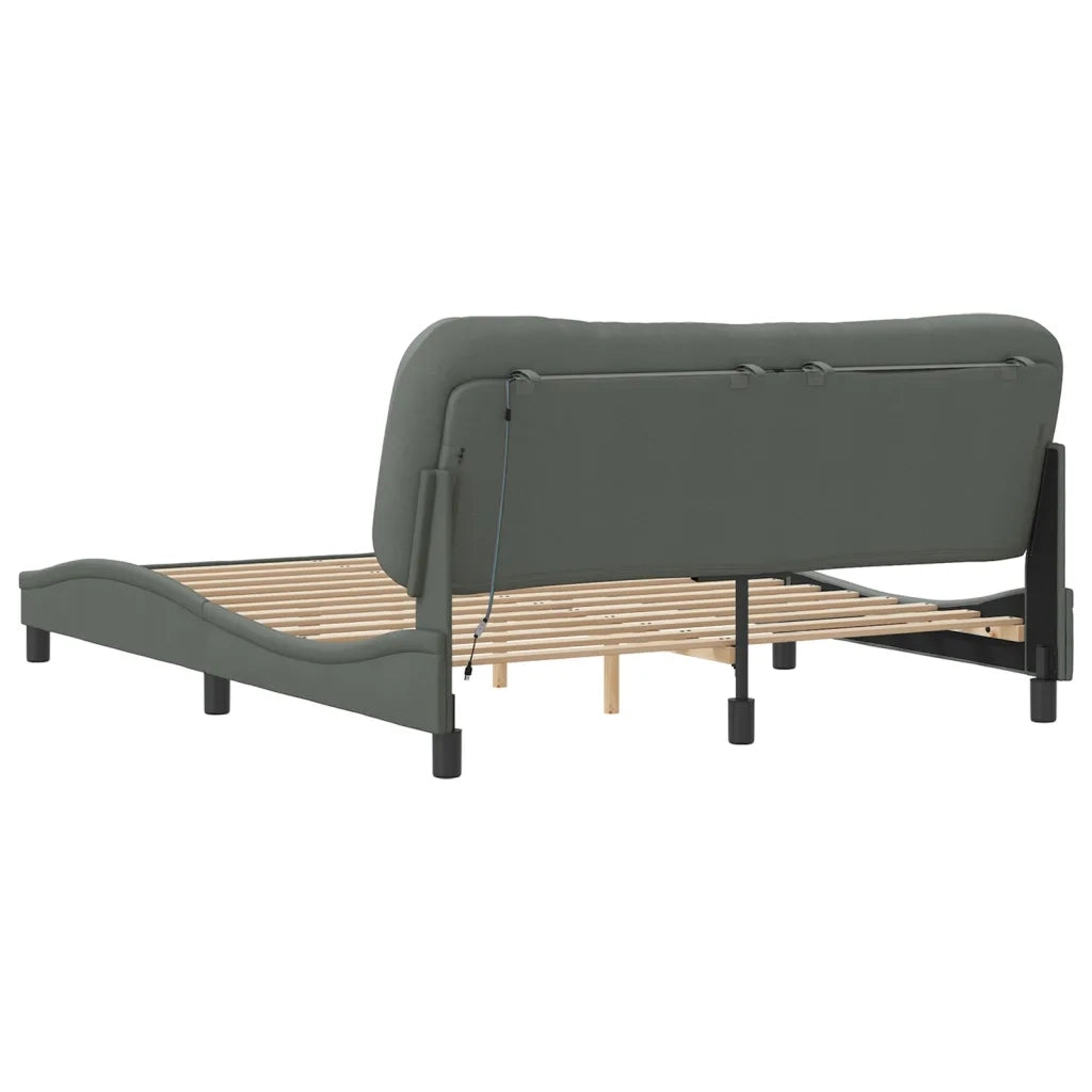 Giroletto con LED senza Materasso-Struttura Letto Hvar 160x200 cm Tessuto 522494