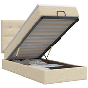 Letto ottomano con materasso Crema 100 x 200 cm Tessuto 3457471