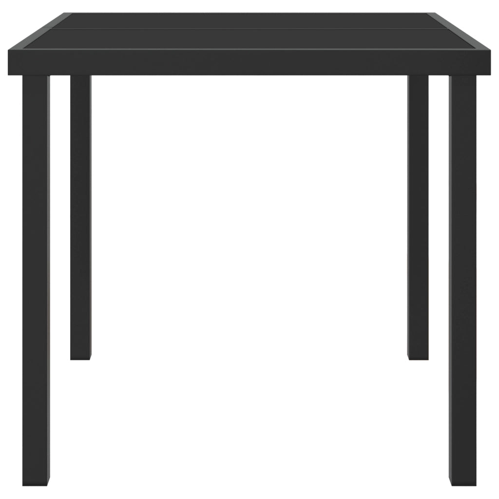 Tavolo da giardino  Nero 80x80x73 cm in vetro temperato