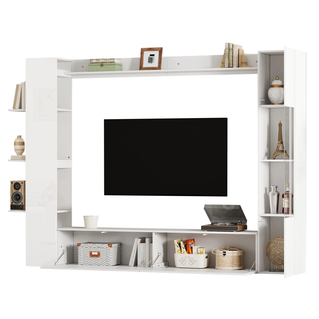 Cassettiera per TV bianca in truciolato 228 cm