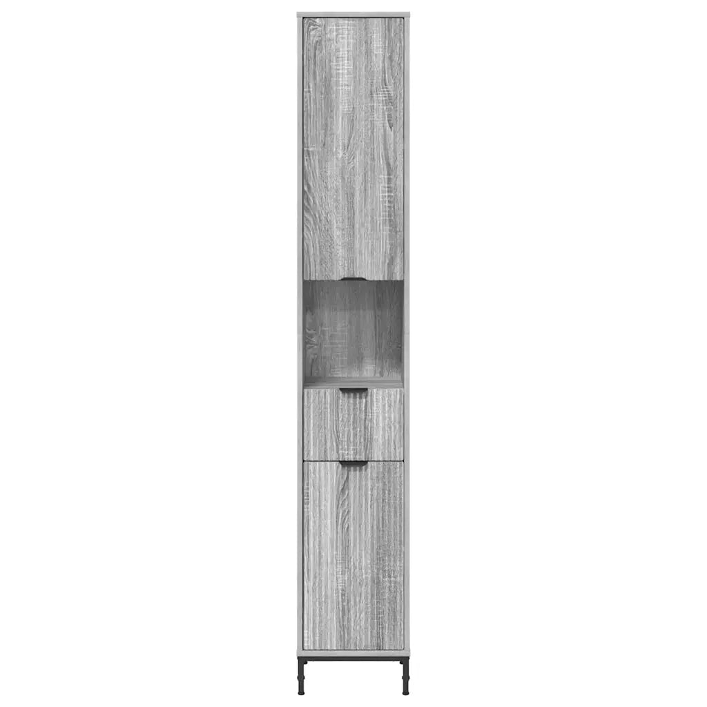 Mobile da Bagno con cassetto Grigio Sonoma 31,5 x 33 x 190 cm