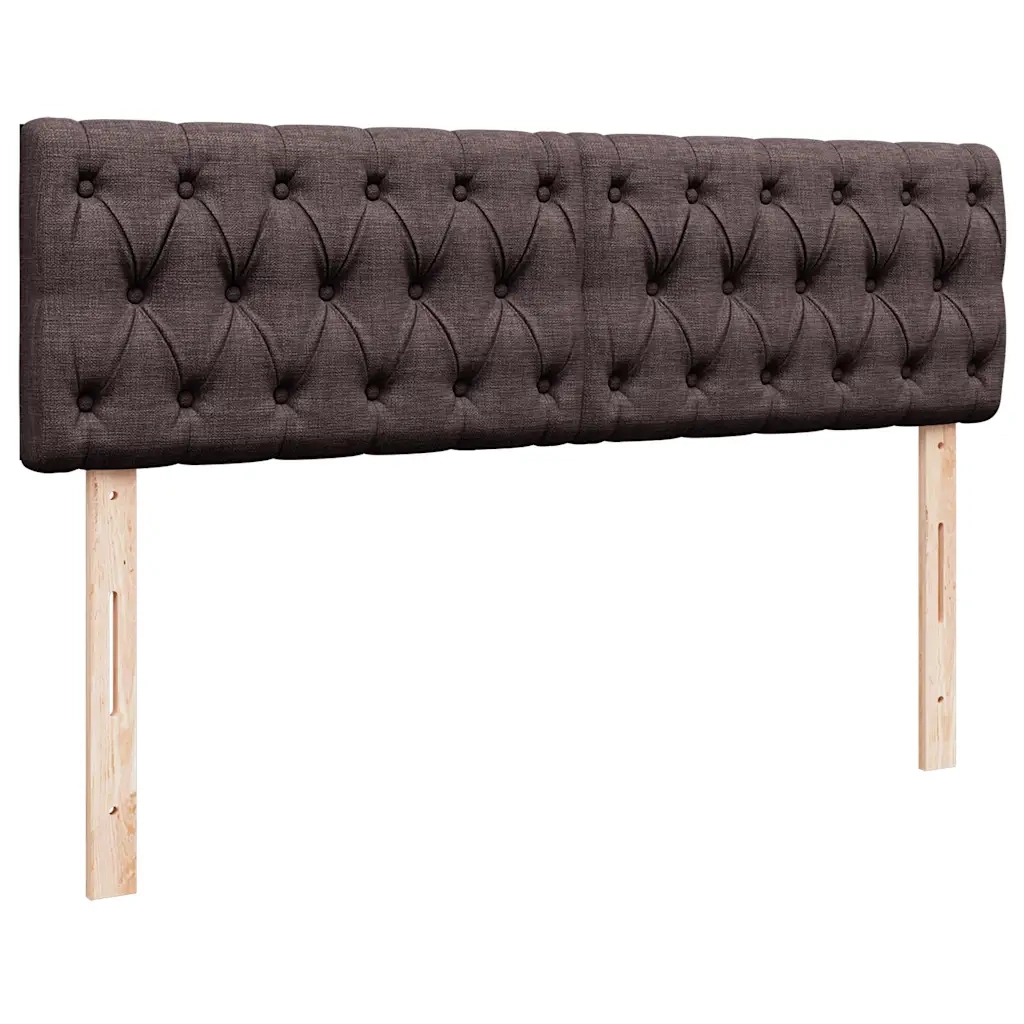 Pouf Letto con Materasso Marrone Scuro 140x190 cm in Tessuto