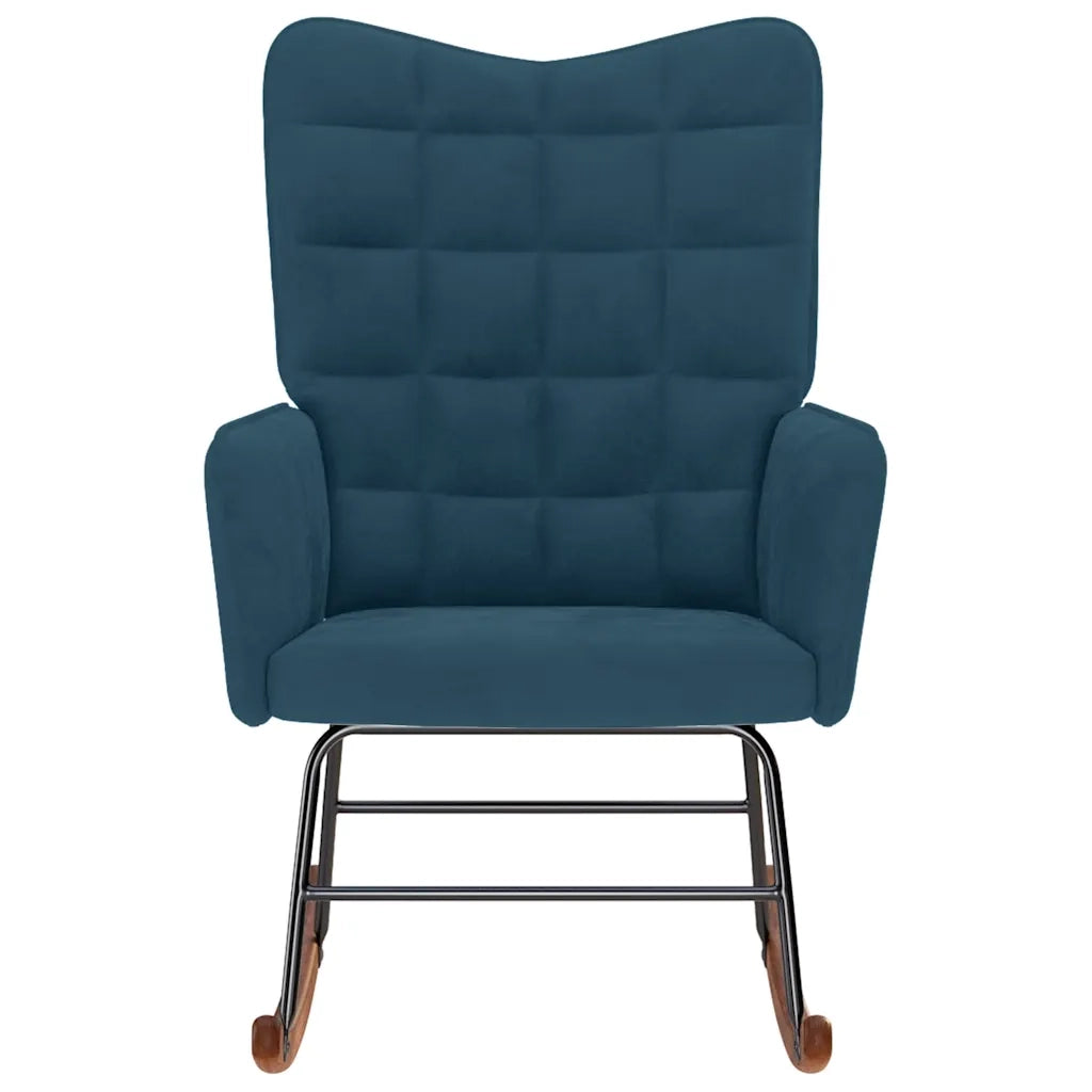Sedia a Dondolo Blu in Velluto CFW2220666