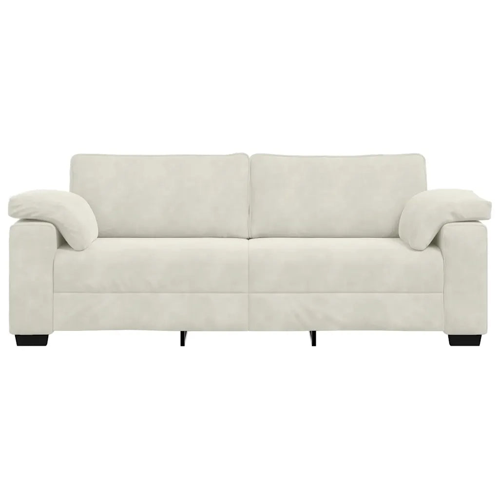 Divano a 3 Posti Crema 220x77x82 cm in Velluto 4105285