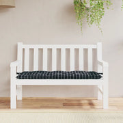 Cuscino Panca Giardino Motivo a Quadri Nero 120x50x7 cm Tessuto 361596