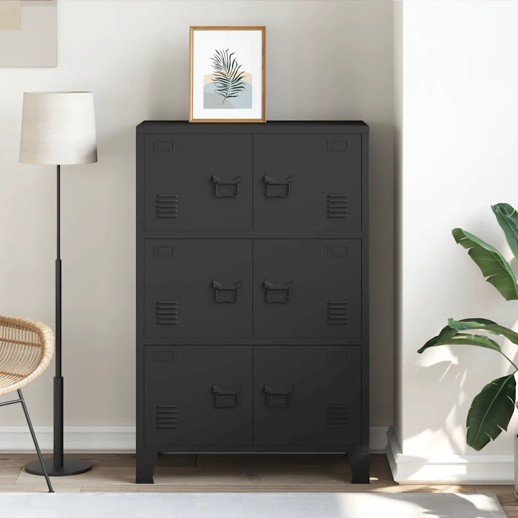 Armadio Classificatore Industriale Nero 75x40x115 cm in Metallo 339628