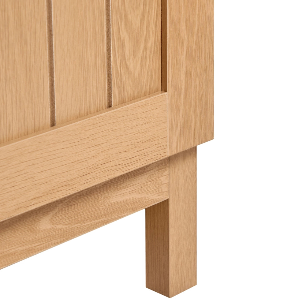 Libreria a 5 ripiani in MDF con gambe in legno, ante chiuse marrone chiaro stile rustico