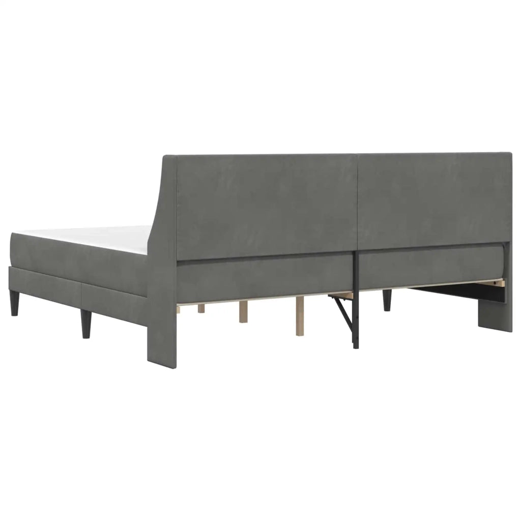 Struttura letto con materasso Grigio scuro 200 x 200 cm Velluto