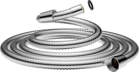 Slang da doppiamento 16 mm (esterno) / 10 mm (interno) 2 m - tubo da doccia con alta pressione e bassa pressione con chiusura a cromatura universale e resistente alle torsioni e alle fughe (2 m)