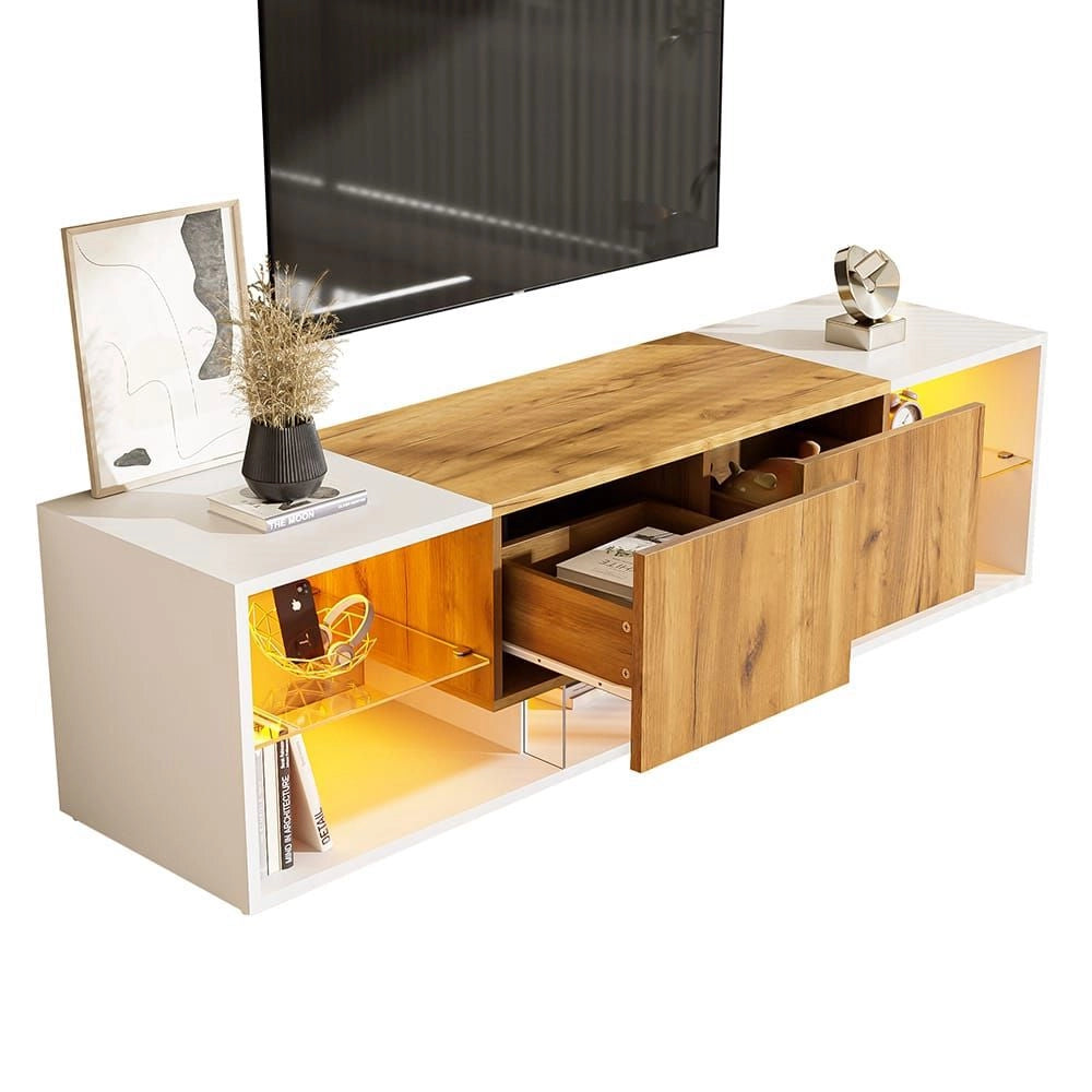 Mobile TV 3 livelli - Xylo - Vetrine+2 cassetti per 70"