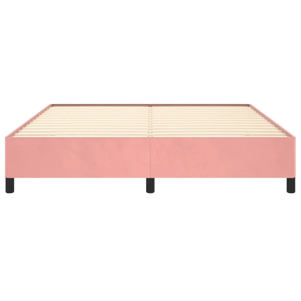 Letto matrimoniale | Letto per adulti | Giroletto Rosa 180x200 cm in Velluto