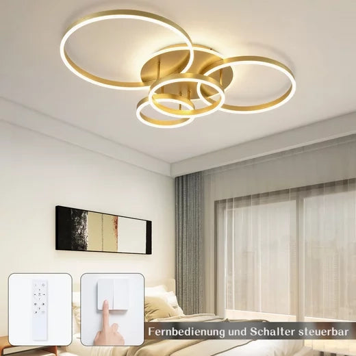 ZMH Lampada da soffitto plafoniera LED dorata dimmerabile 90W telecomando moderna per camera letto soggiorno sala pranzo